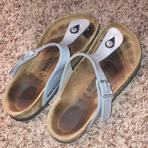 Birkenstocks size 38 gently worn in silver